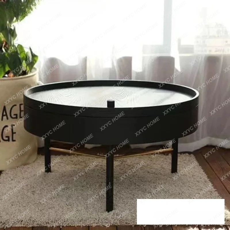 XX LX light luxury desktop small apartment coffee table multi-functional combination rotating storage solid wood