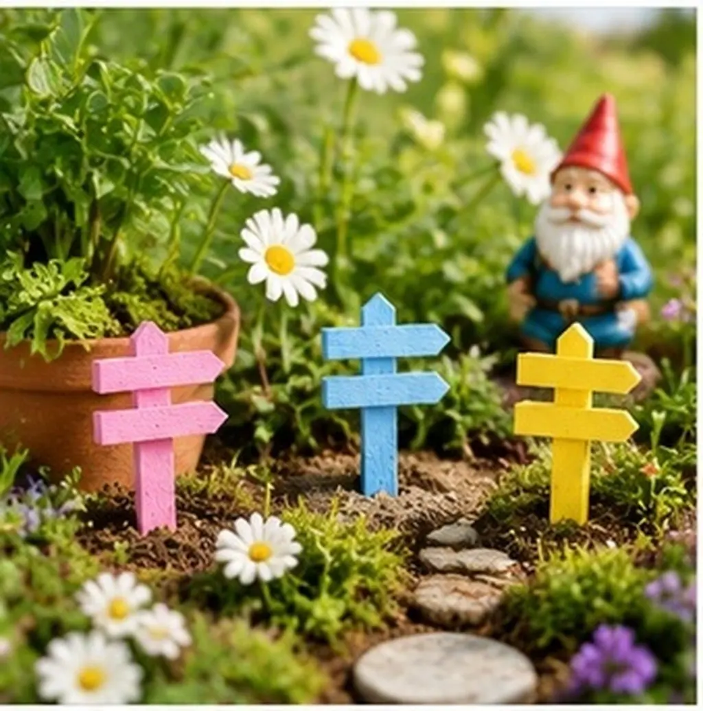 20Pcs Wooden Garden Fence Decor Set Creative Fairy Garden Ornament for Pots Grass Plants Indoor Outdoor Lawn Ornaments