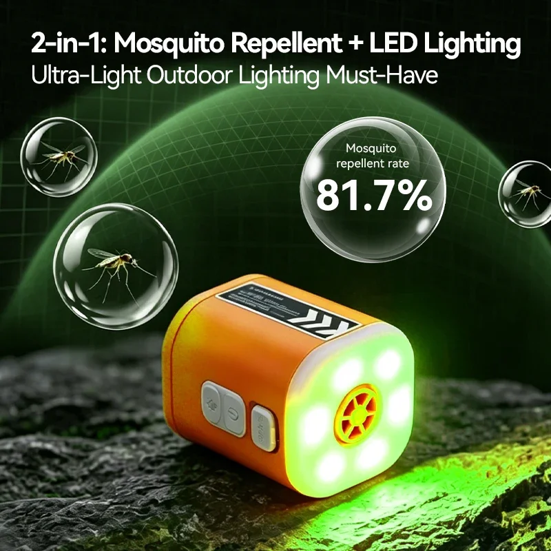 WESTTUNE Mini Inflator Pump Portable Electric Air Pump with Inflation/Deflation/Lighting/Mosquito Defense for Outdoor Camping