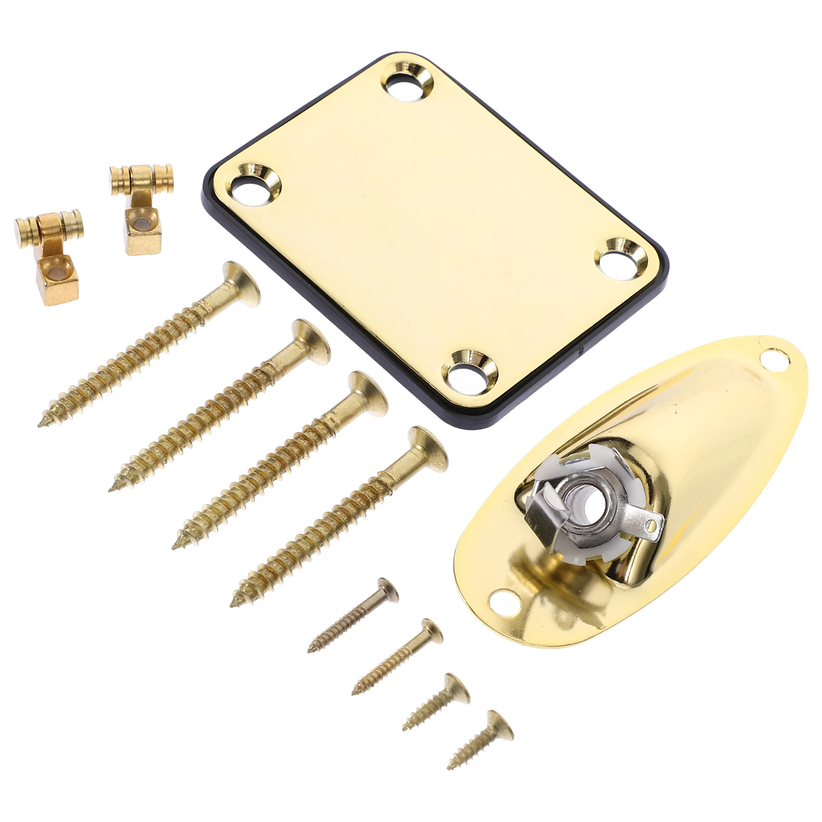 

Electric Guitar String Fixture Socket Plate for Shaped Jack Plates Screws Bass Accessory Replacement Fittings Output Metal