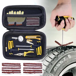Comprehensive Tubeless Tyre Puncture Repair Kit Car and Motorcycle Tire Plug Tool Set with EVA Storage Bag Essential Garage Tool