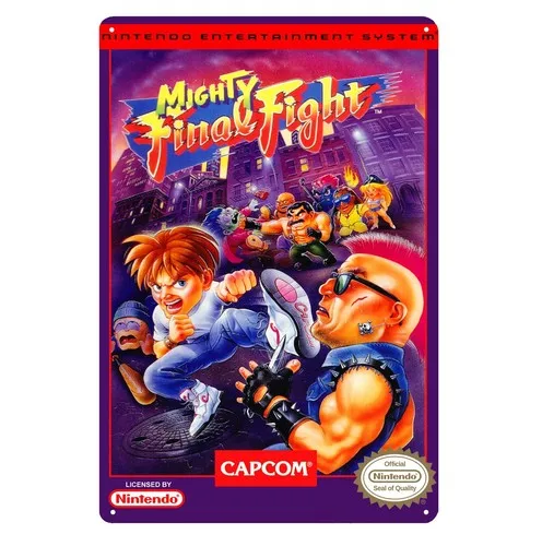 Mighty Final Fight Nes Retro Video Game Metal Poster Tin Sign 20*30cm
