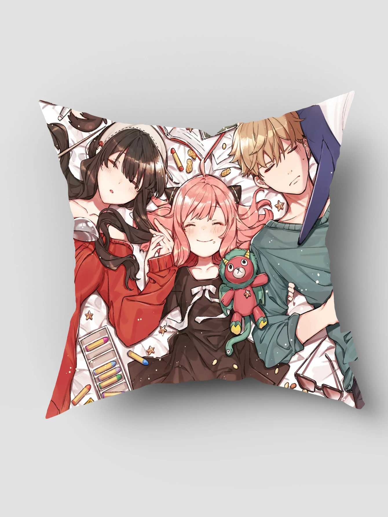 

Hot Anime Spy X Family Pillow Case Peach Skin Kawaii Patterns Gifts Sofa Car Cushion Cover Modern Home Decoration