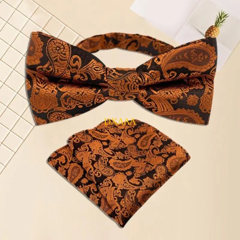 gravata-borboleta-floral-elegante-jacquard-dxaa-e-lenco-bolso-para-casamentos-e-festas