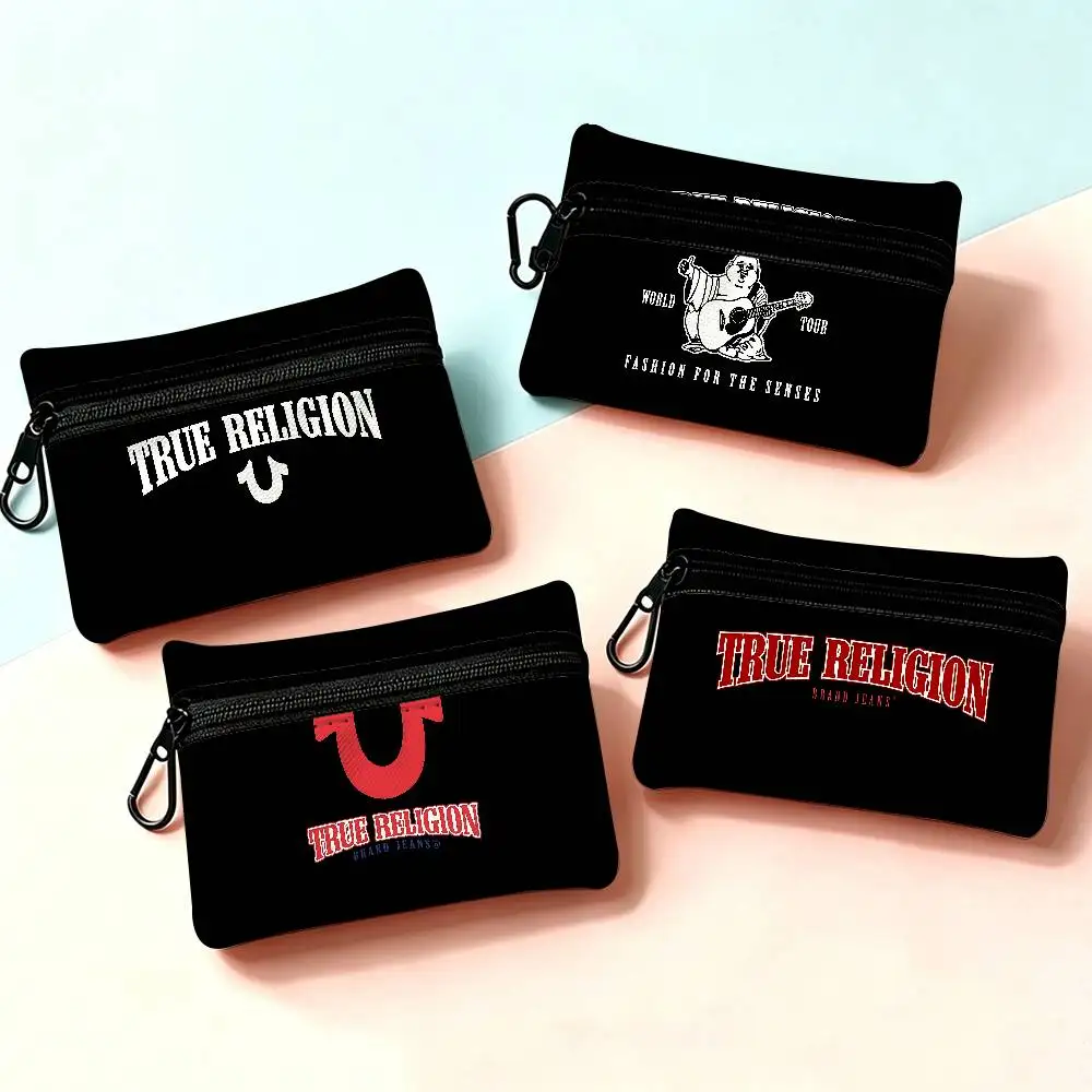 Denim T-True R-Religion Wear-resistant Oxford Cloth Coin Purse Portable Backpack Hanging Card Storage Bag