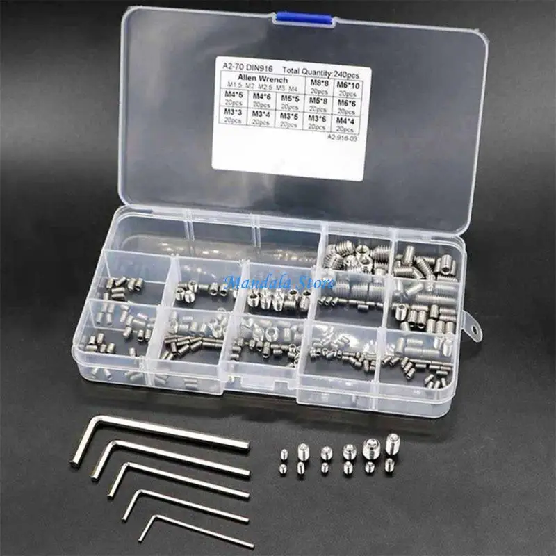 U2JC Hand Set of Screws Internal Drive Cup-Point Screws set for Home Maintenance