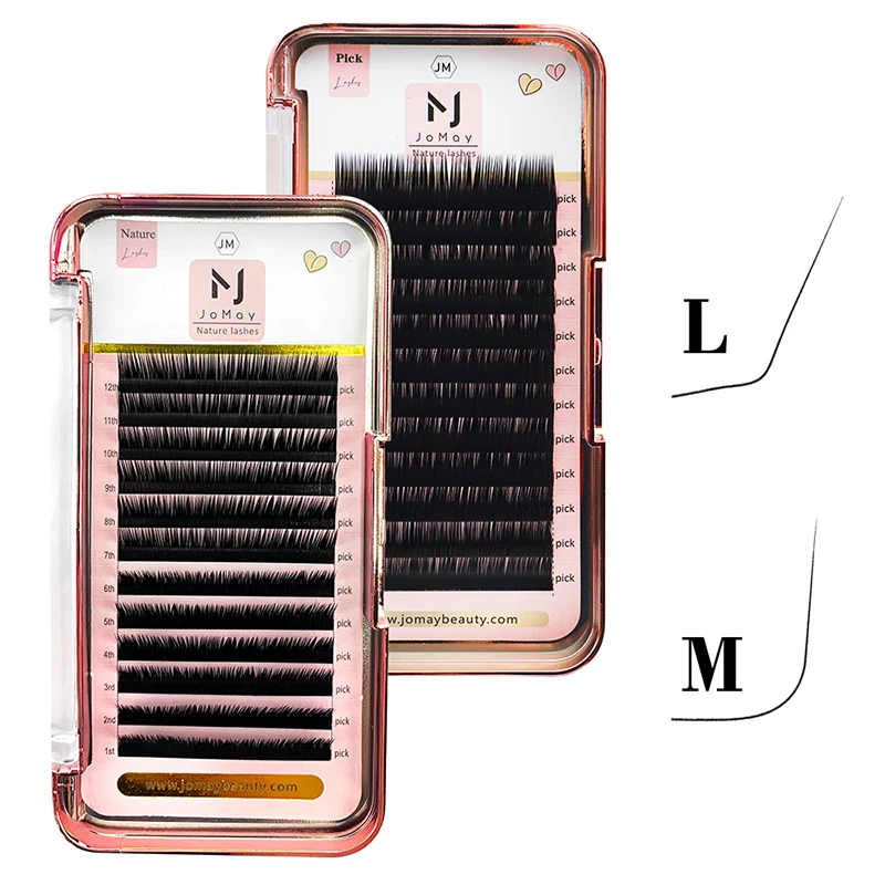 L M Curl Premium Individual Eyelash Extensions Matte Lashes 8-16mm L eyelash Professionals Classic Natural Lash Wholesale