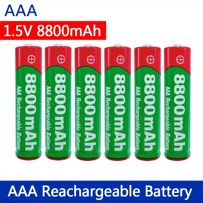 แบตเตอรี่ AAA 1.5V ชาร์จได้แบตเตอรี่ AAA 8800mAh AAA 1.5V แบตเตอรี่แบบชาร์จไฟได้อัลคาไลน์ใหม่สำหรับไฟ LED ของเล่น MP3มีอายุการใช้งานยาวนาน