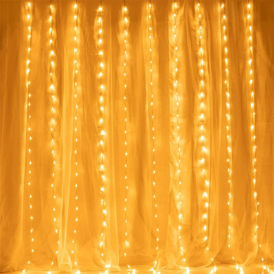 

3x2M 3x3M LED Waterfall Curtain Light Christmas Window Curtain String Light Water flow snowing effect Christmas Icicle Light