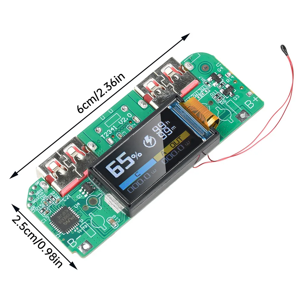 Digitales Display Schnelllade-Modul 22,5W TFT-Farbbildschirm Mobile Stromversorgung 3,7V Ternäre Lithium-Batterie-Motherboard für Elektronik – Detail 14