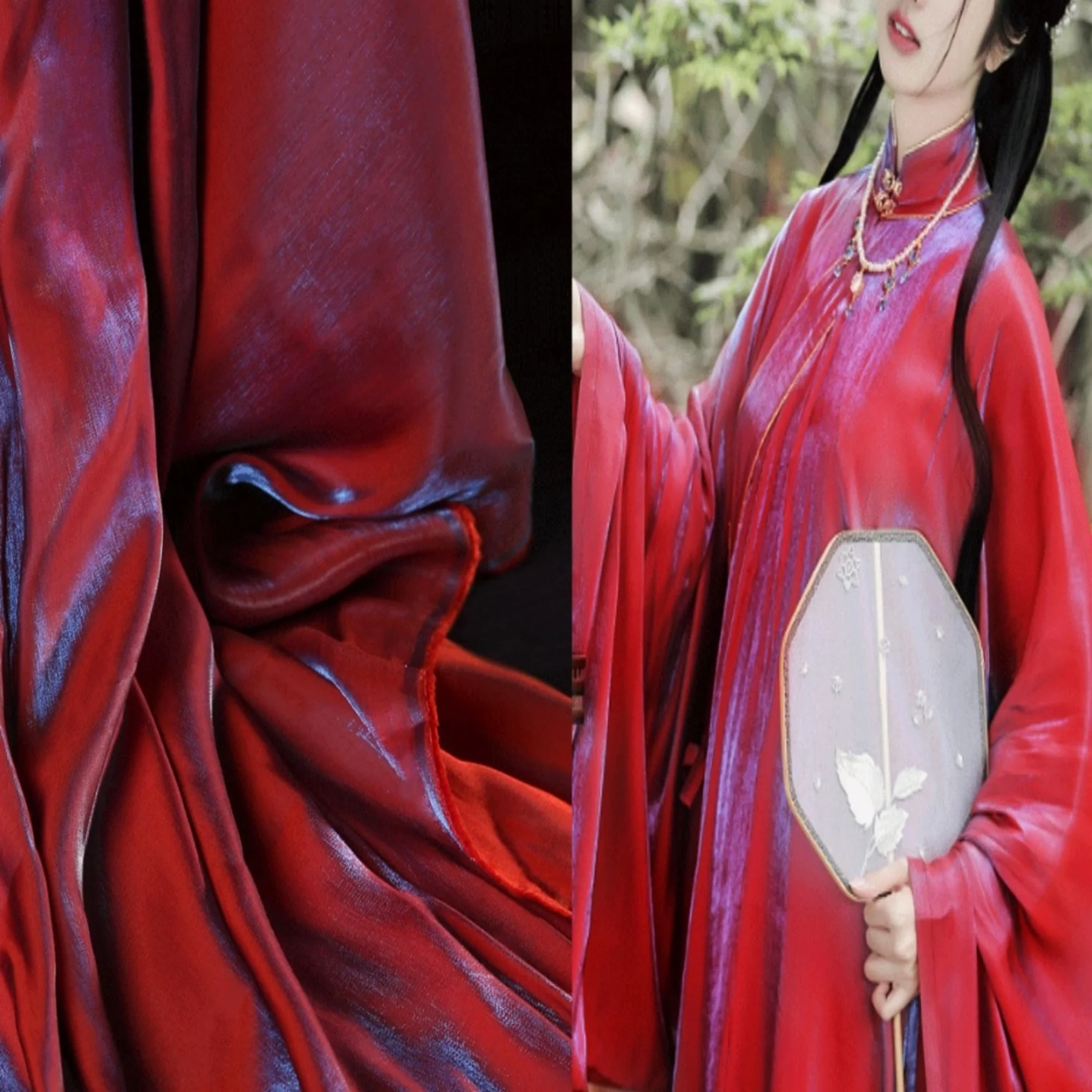 Tela de rayón liso de 0,5 metros de ancho y 57.08 pulgadas, tela satinada Flash Streamer para vestido DIY, para Hanfu chino,cheongsam,falda Ru