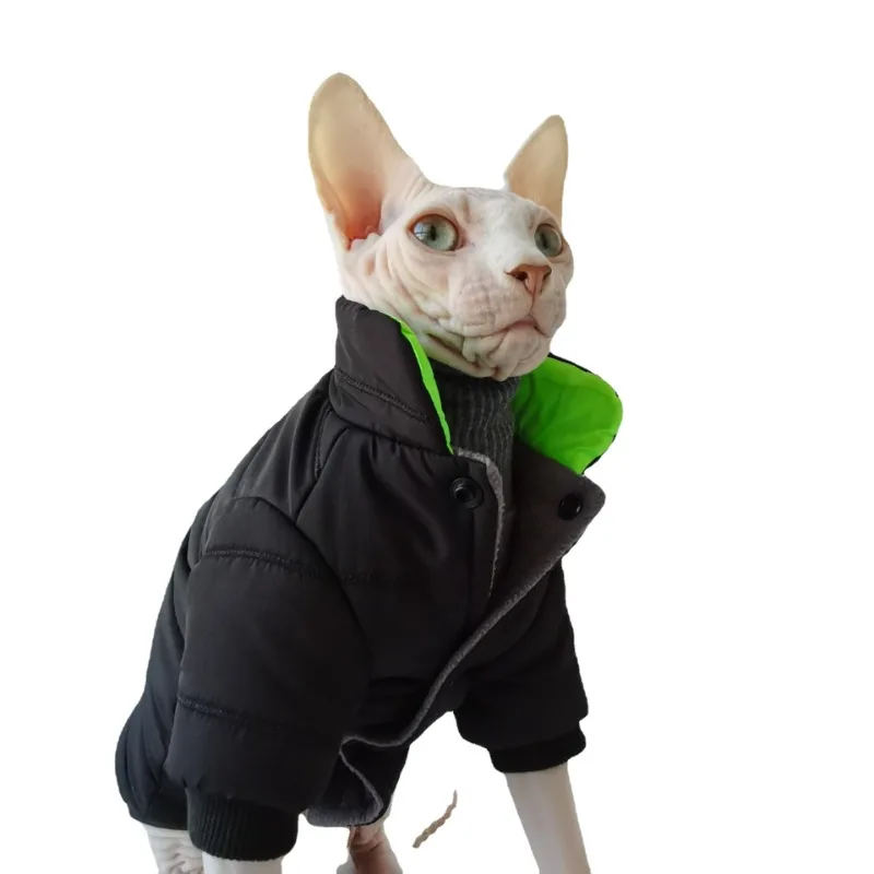 

Winter Thickened Quilted Cotton Padded Model Cotton Coat Hairless Cat Clothes Sphinx Devon Clothes Non Staining Anti Licking