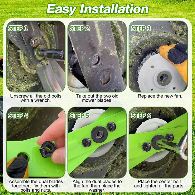 A25F-For EGO Power+ LM2130SP, LM2150SP, LM2160SP 21 Inch Lawn Mower Blade Repair Kit-For Dual Blades Accessories