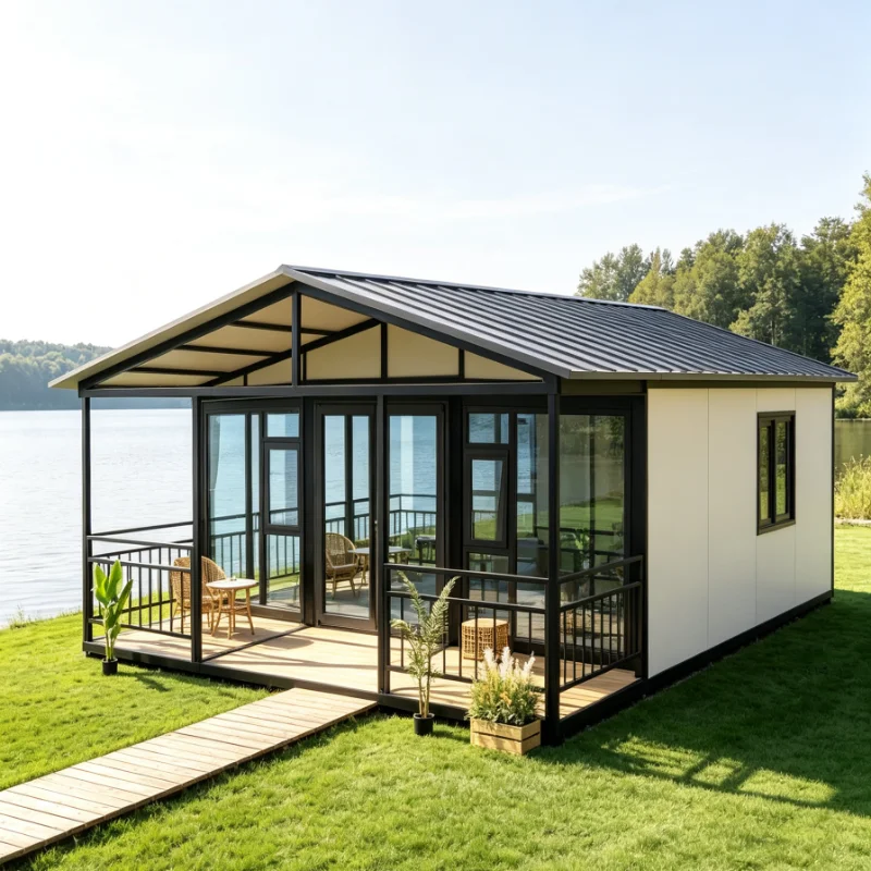 Customized Collapsible Living Pod Single Layer 20Ft Light Steel Frame Backyard Guest Room Garden Studio Wind Resistant Insulated