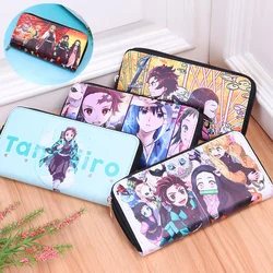 Demon Slayer Anime Rengoku Kamado Tanjirou Nezuko Cosplay Wallet Portable Zero Purse PU Leather Multi-Layer Wallets