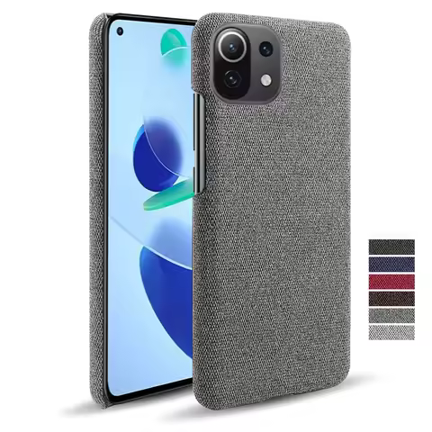 Cloth Leather Case for Xiaomi Mi 11 Lite Ultra 11i 11X Poco F3 M3 X3 NFC, Slim Hard PC Cover for Redmi Note 10 5G 10S 9S 8 9 Pro