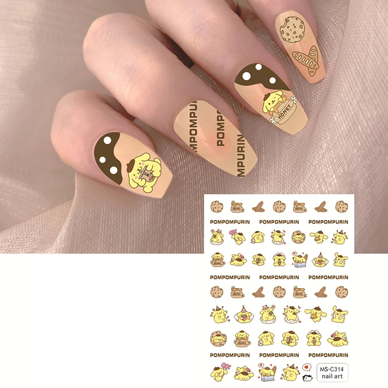 1 arkusz 3D Kawaii Cartoon Sanrio Naklejki na paznokcie Hello Kitty Kuromi Cinnamoroll Animacja Naklejki na paznokcie Press On Nails Art Supplies