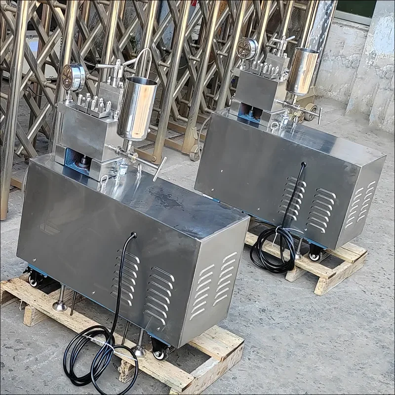 380V Double Plunger Laboratory Homogenizer, Mini High Pressure Homogenizer for University Juice Beverage Testing