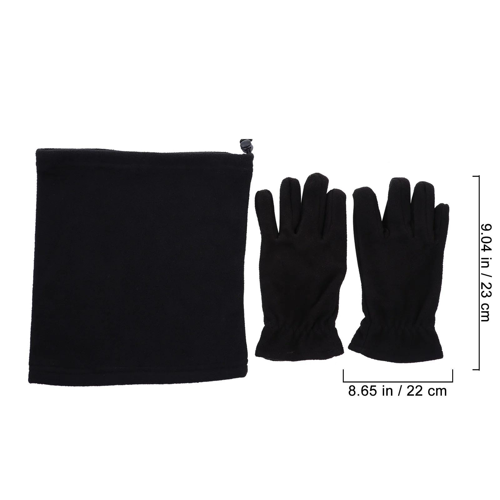 1 مجموعة الشتاء الدافئة الباردة حماية دعوى الصوف سميكة طوق قفازات وشاح يندبروف طقم قبعات أسود متعدد الوظائف الباردة والدليل على