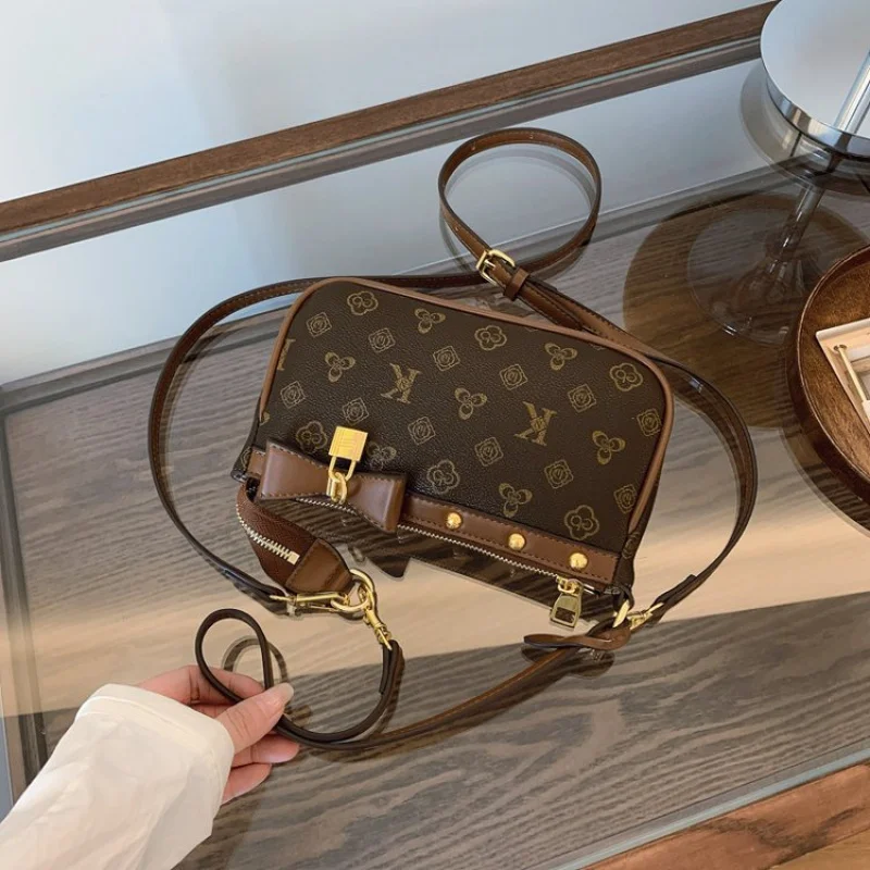 الراقية العلامة التجارية الفاخرة السيدات حقيبة يد جلدية عصرية أنيقة Crossbody الكلاسيكية باريس أنيقة بطانة حقيبة خمر #4
