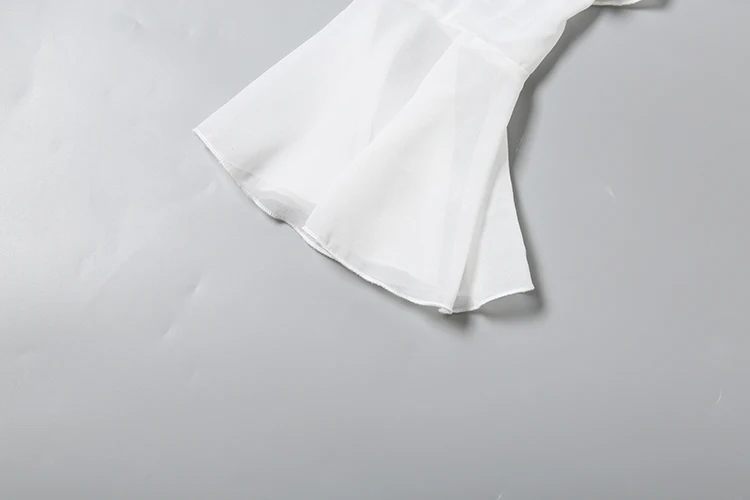 Weird Puss Elegantes, gestuftes Kleid für Damen, Herbstmode, Mesh-Patchwork, ausgeschnittener Ausschnitt, Glockenärmel, unregelmäßiger Saum, Party, sexy, figurbetont – Detail 8