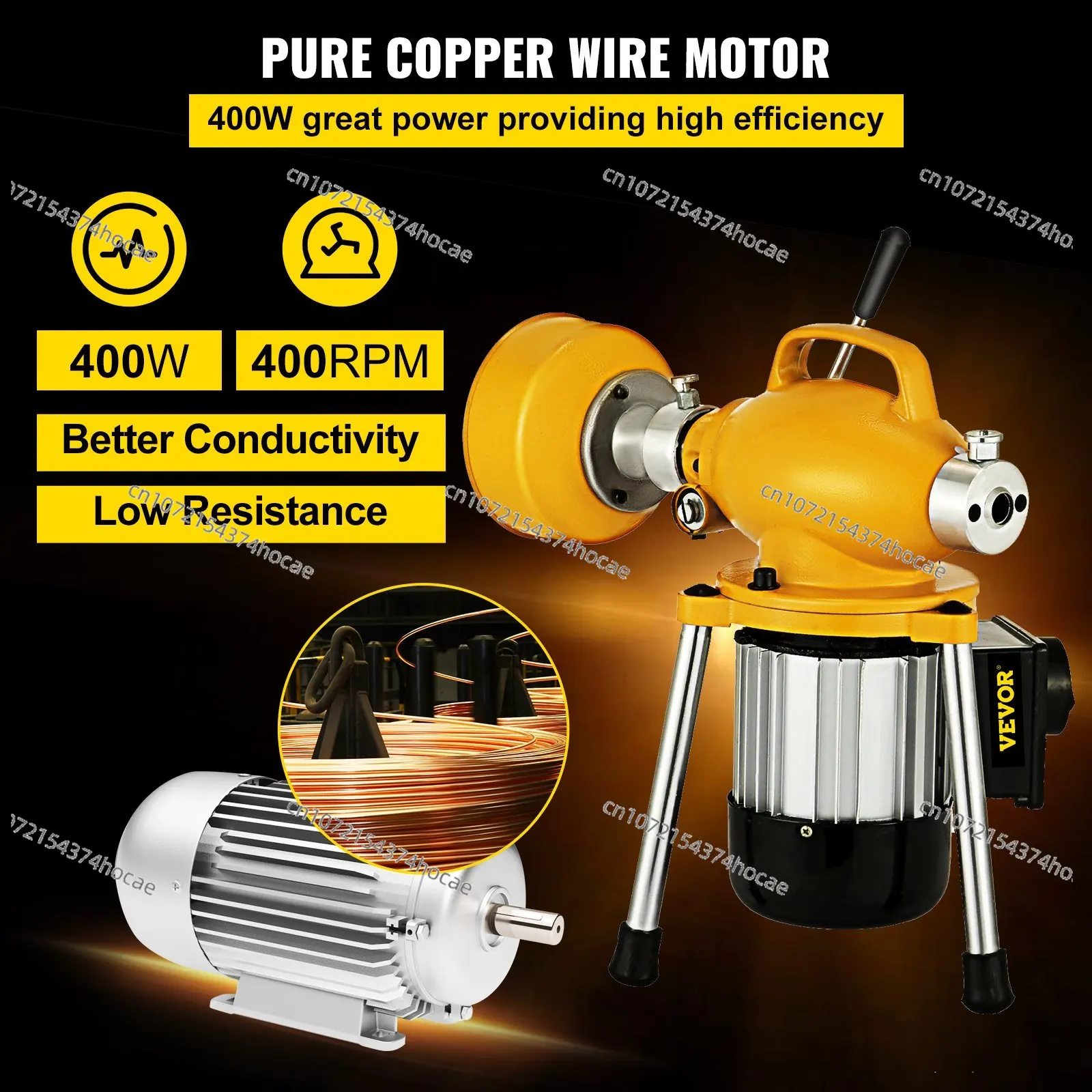 Drain Cleaner Machine Sectional Drain Cleaner 400W 20m x 16mm Drain Auger Cleaning Machine HX-75