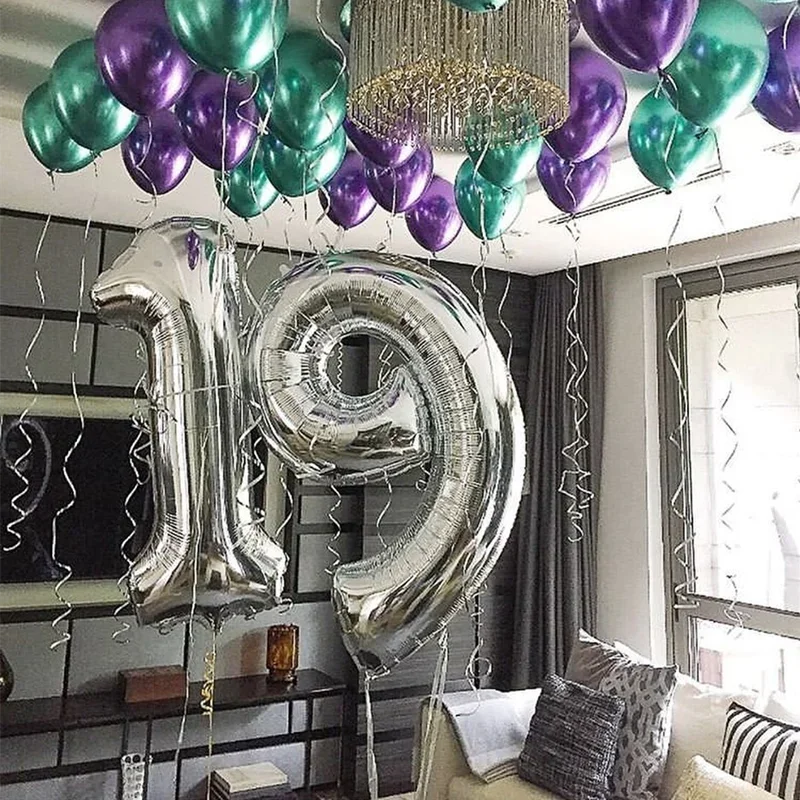 5/10/12/18 Inch Metallic Balloon Chrome Mermaid Theme Metal Air Latex Balloons Wedding Birthday Party Decoration Baby Shower