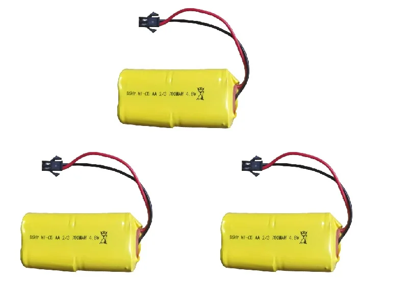 4.8V แบตเตอรี่ NI-CD 700mA แบตเตอรี่สําหรับของเล่น Rc รถถังหุ่นยนต์เรือปืน 2/3AA 4.8v 4*2/3AA แบตเตอรี่ Pack