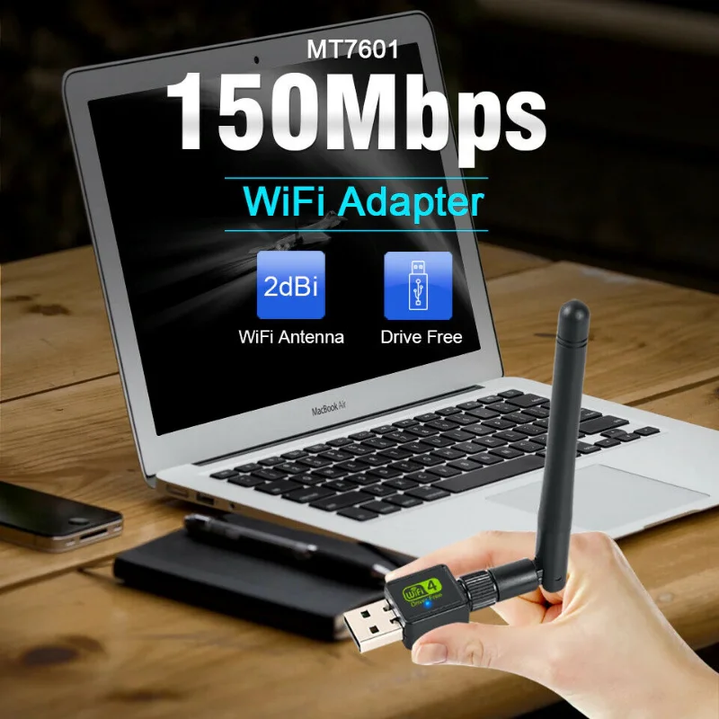 USB WiFi Adapter Wi Fi Antenna Card Free Driver Wireless Network Card Wi-Fi Singal Receptor