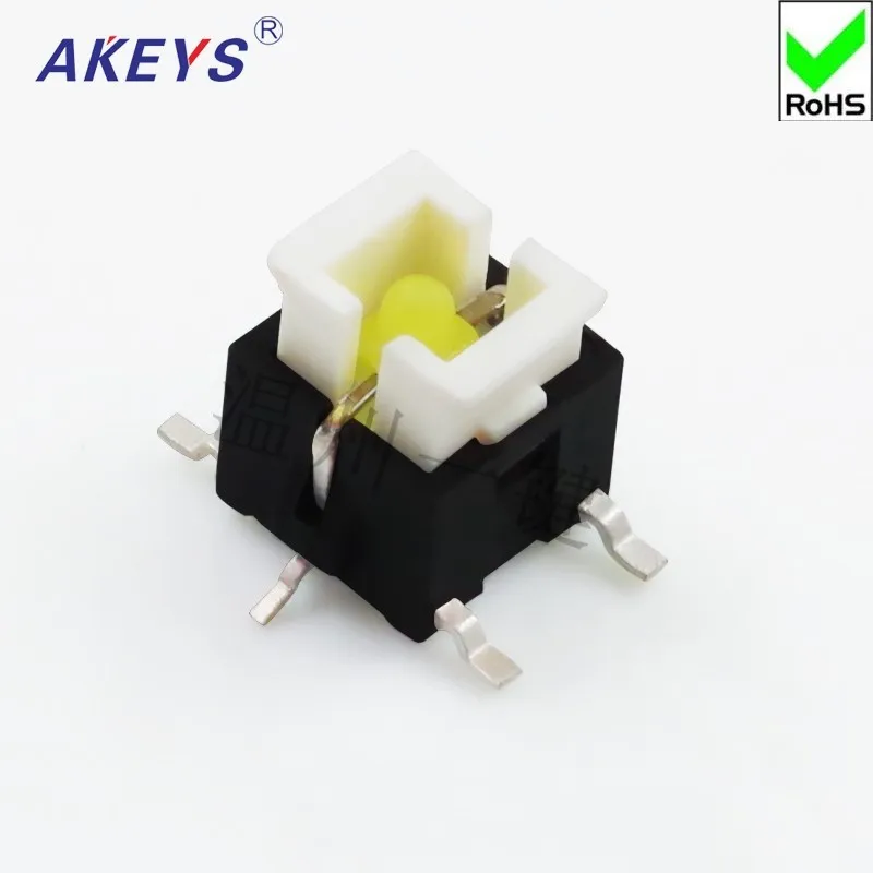 10PCS TS-H003 Tactile Switch With LED SMD Type 6*6*7.2H Pressure Control Switch