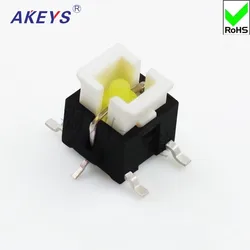10PCS TS-H003 Tactile Switch With LED SMD Type 6*6*7.2H Pressure Control Switch