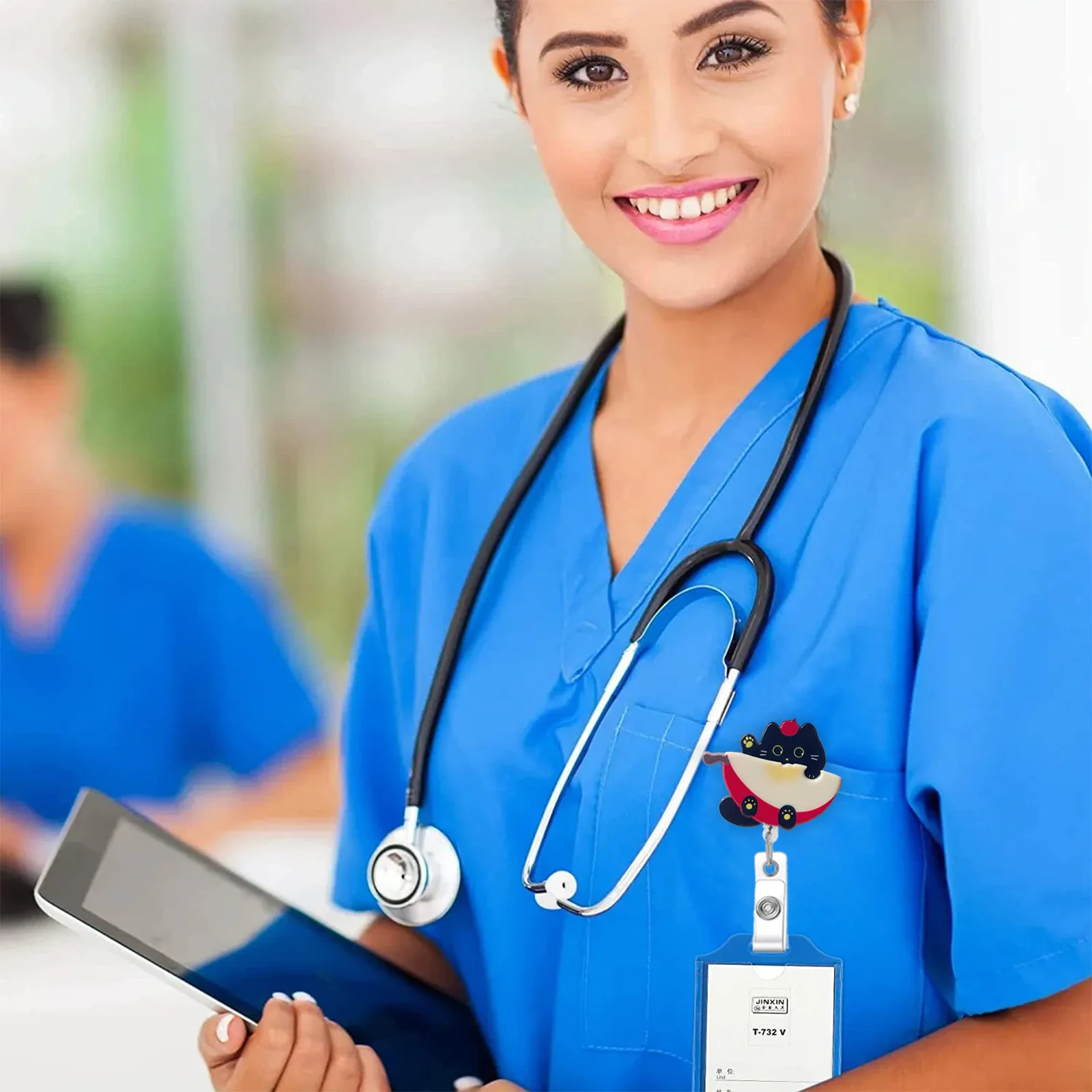 بكرة شارة قابلة للسحب من الأكريليك حامل شارة حمراء شارة تلسكوب قابلة للتطوير لمؤتمر المدرسة المعرضية