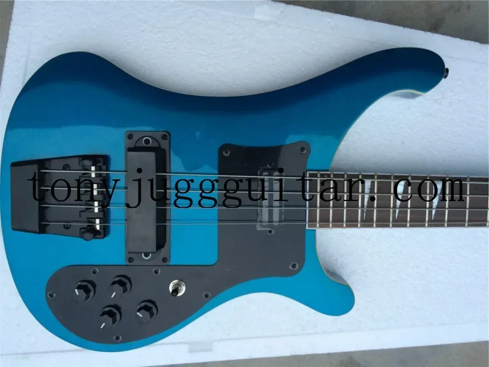 

Custom 4 Strings Metallic Blue 4003 Electric Bass Guitar Black Triangle MOP Fingerboard Inlay Awesome China Guitars