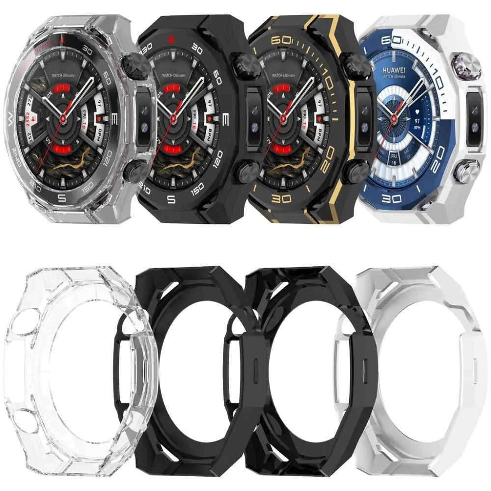 Tempered Film PC Protective Case Full Coverage Bumper Screen Protector Anti-Scratch Cover Shell for Huawei Watch Ultimate 2