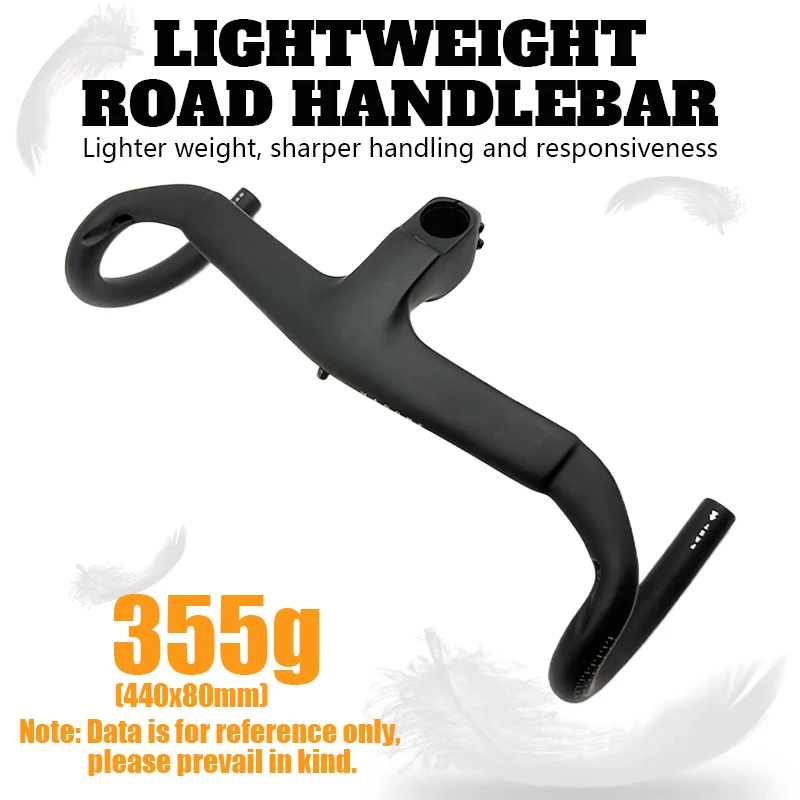 Carbon Integrated Road Bike Handlebar Matte Black Internal Cable Drop Bar 28.6mm -7° Stem Compatible with SLR Gen7 Frame