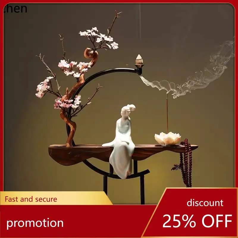 CZ Zen-inspired decorative incense burner, creative reverse-flow incense burner for home, office,  entryway decoration