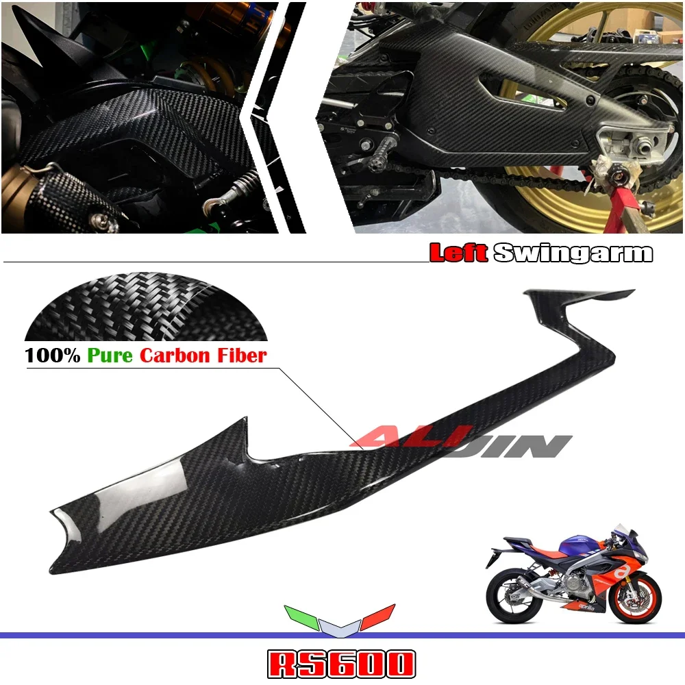 100% Real Dry Carbon Fiber Fit Aprilia RS660 TUONO 660 2021-2023 Motorcycle Rear Left Swingarm Cover Protector Fairing Panel