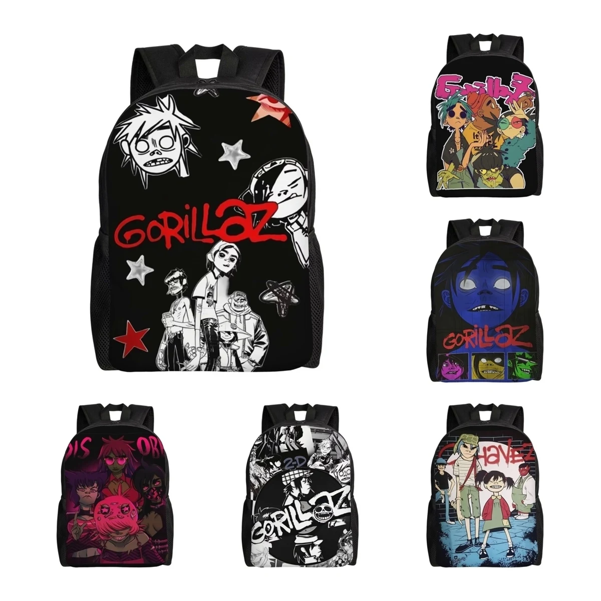 Punk Rock Music Gorillazs Backpack for Men Women Teenage High School Business Daypack Laptop Canvas Bags Gift