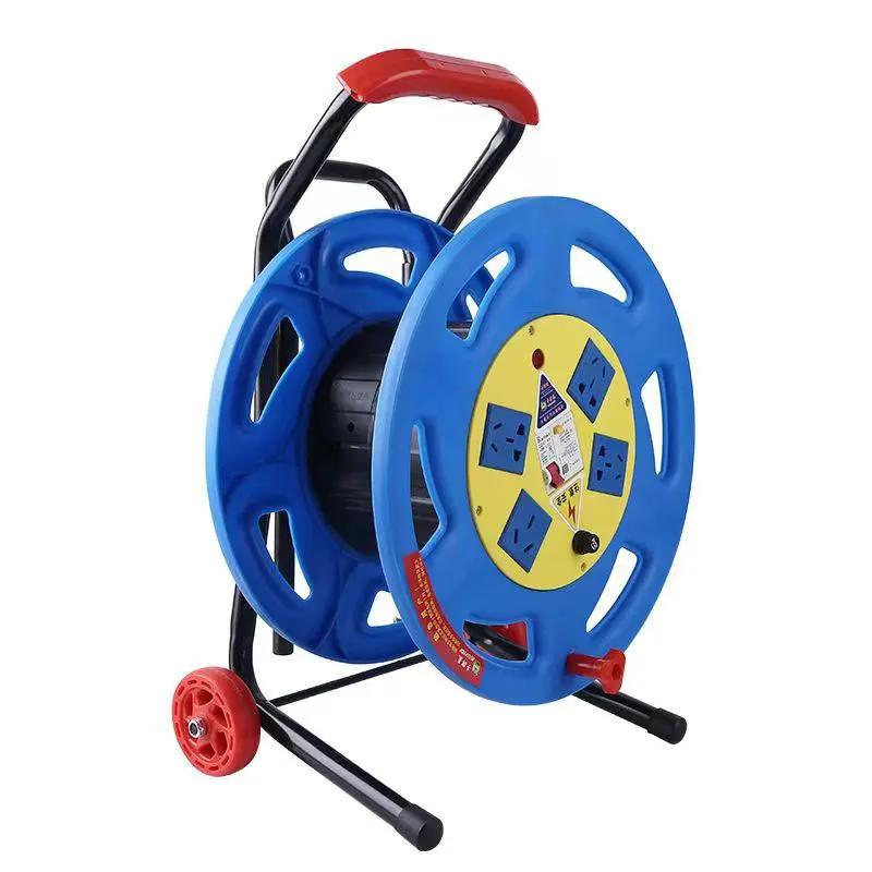 Type Electric Cable Reel, 3 sockets, Orange Drum, 25m, 50m, UK Socket Spool with Plug, BS Extension Cord Rolling