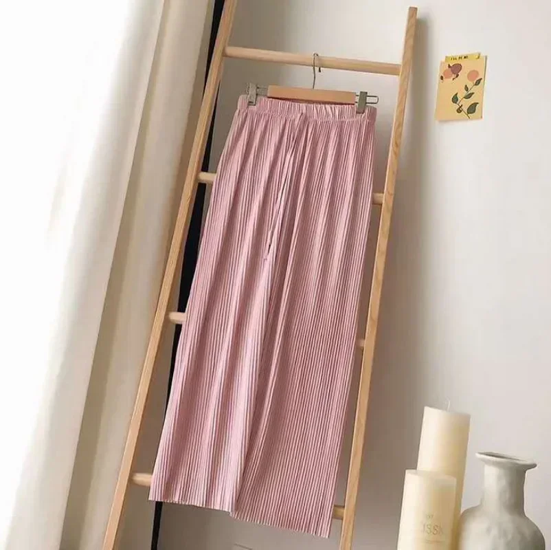 Pantalon ample à jambes larges pour femmes, élastique, taille haute, décontracté, mode coréenne, élégant, Streetwear Y2k, printemps été