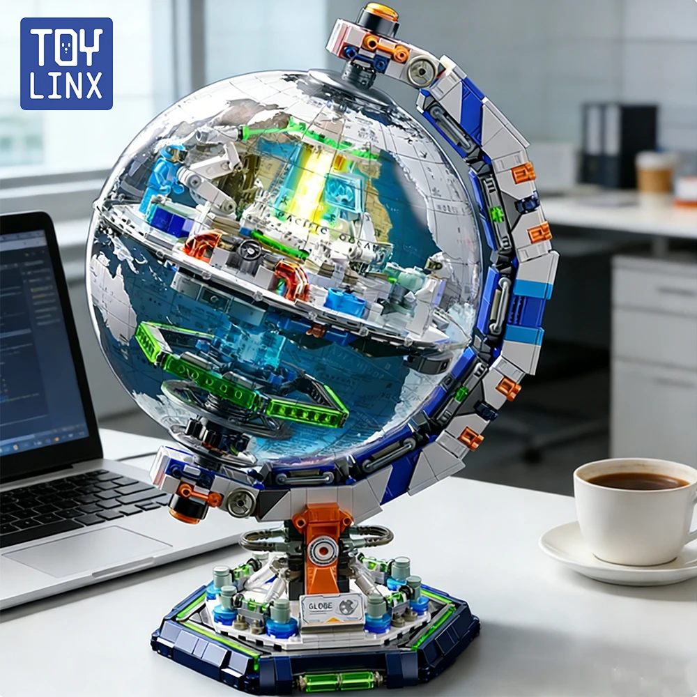 

Глобус, строительные блоки, креативная технология, космическая станция, высокотехнологичная модель земли, набор строительных кирпичей, игрушки, подарки для детей, игрушки