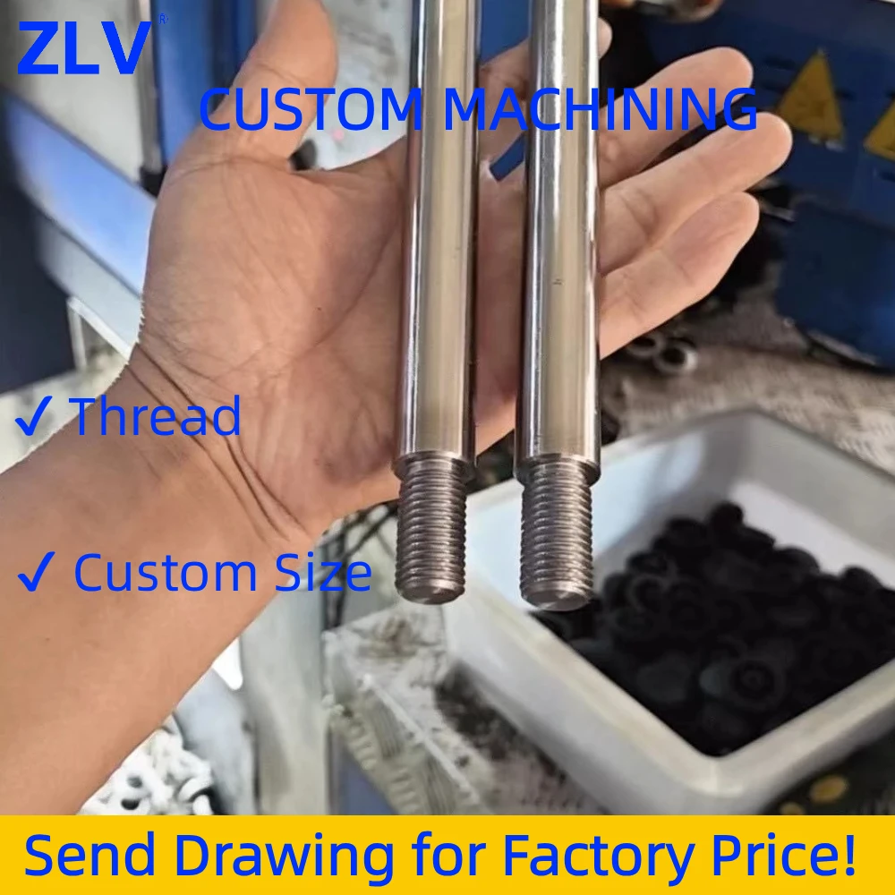 1pcs Hardened Shaft OEM Custom External Thread Shaft Carbon Steel Factory Machining Service