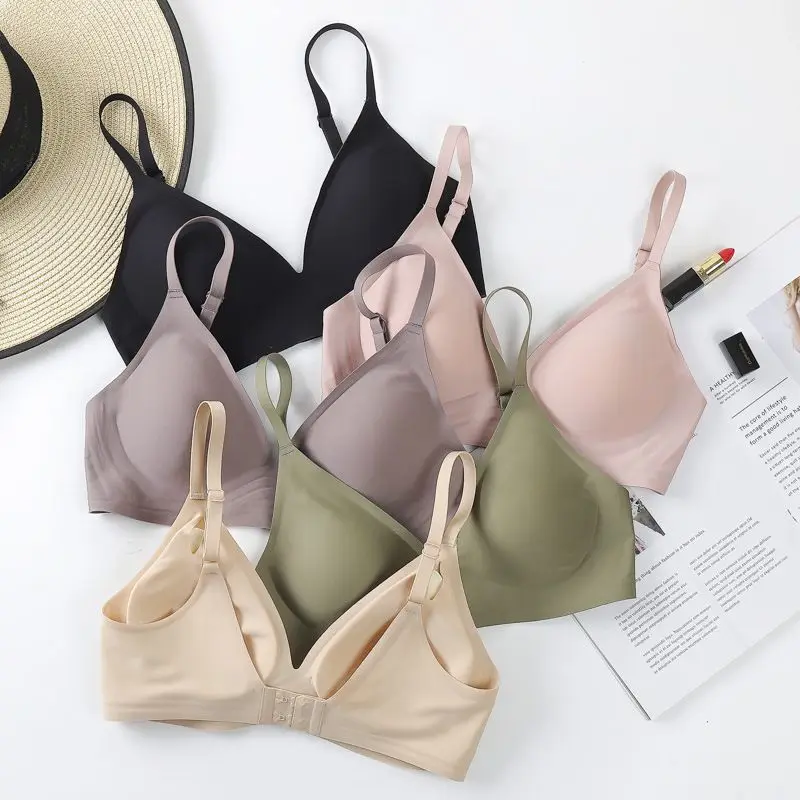 New arrival Fashion brand New Craft Bra Jelly Soft support Solid color deep V Underwire bra underwear