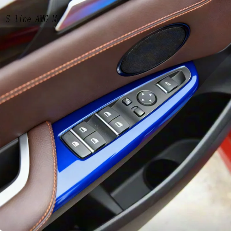 

Car styling Armrest Window Glass lift door panel Cover sticker Trim For BMW X3 F25 X4 F26 2011-2017 Sports RHD Right Hand Drive