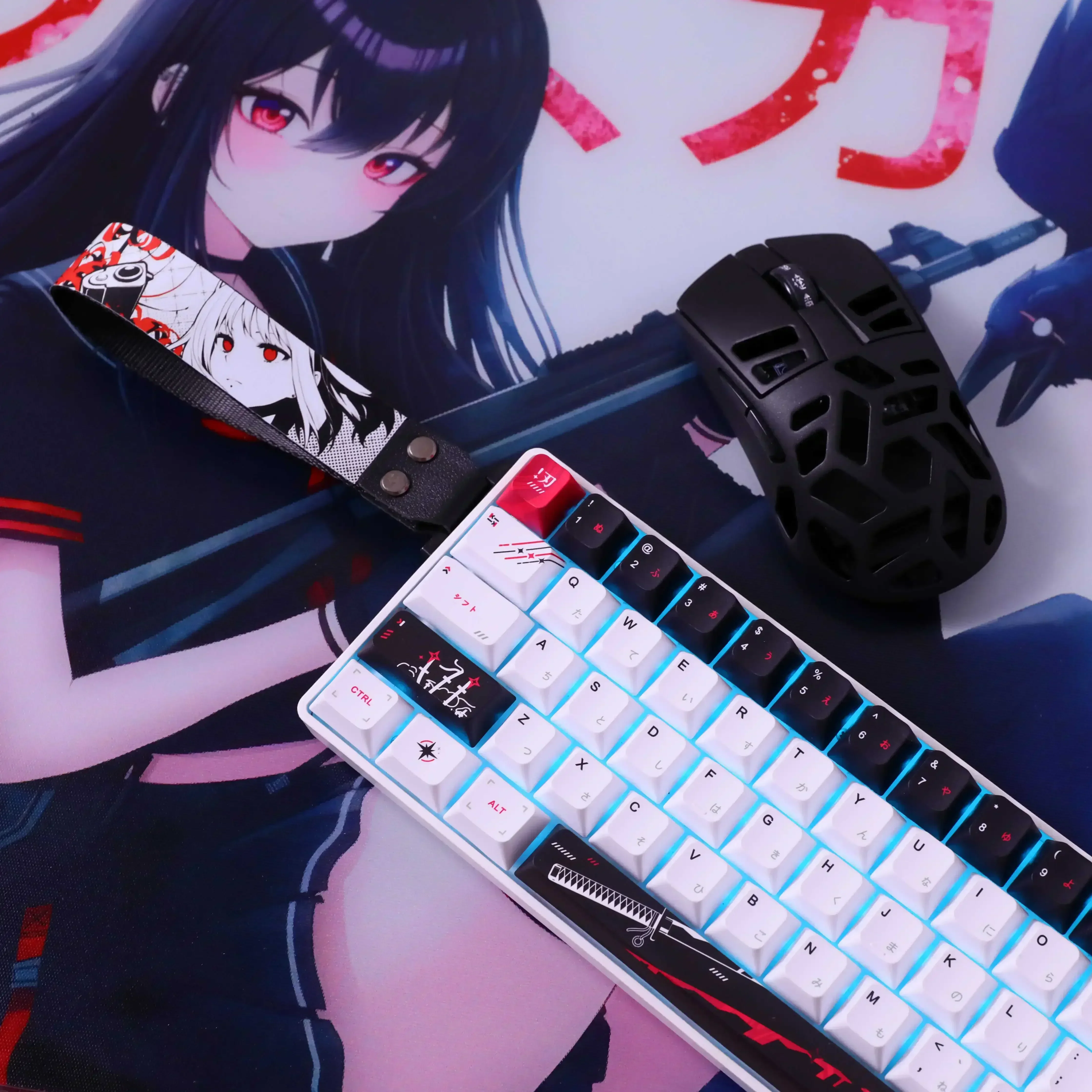 Yuki Aim Keycaps Set PBT Five-Sided Sublimation Anime Keyboard Caps Custom Cherry Profile Keycaps for Mechanical Keyboard Gift