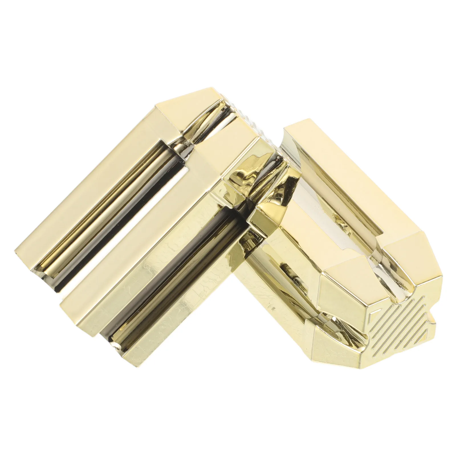 2Pcs Gold Makeup Sharpener Eyebrow Pencil Auxiliary Tool Flat Tip Four-Way Sharpening Slot Pencil Trimming Tool