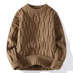 Men's Winter Thermal Knit Sweaters Men's Loose Casual Jumper Brand Clothing Men's Long Sleeve Knit Sweaters/Man Pullover 4XL-M