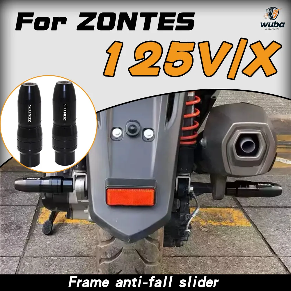 For ZONTES 125V 125X 150X 150V modified exhaust pipe engine anti-fall bar, frame anti-fall slider, impact pad, fall protector