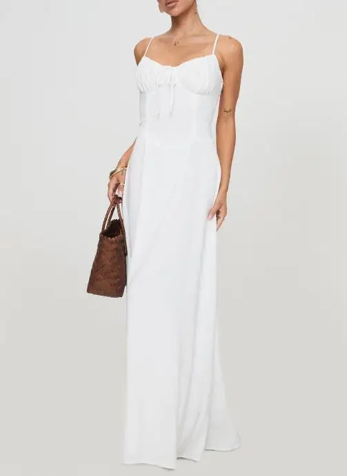 

2025 Autumn/winter Elegant Evening Dress Strap Solid Color Dress Women's Wear