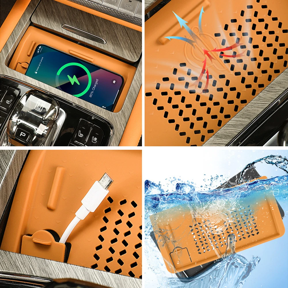 For GWM Tank 500 Hi4-T Hi4T 2024 2025 Central Control Wireless Charger Silicone Mat Anti-Slip Silicone Mat Phone Charging Pad